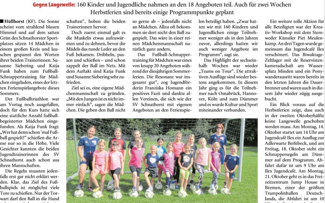 Ferienspiele in Hüllhorst waren ein Erfolg